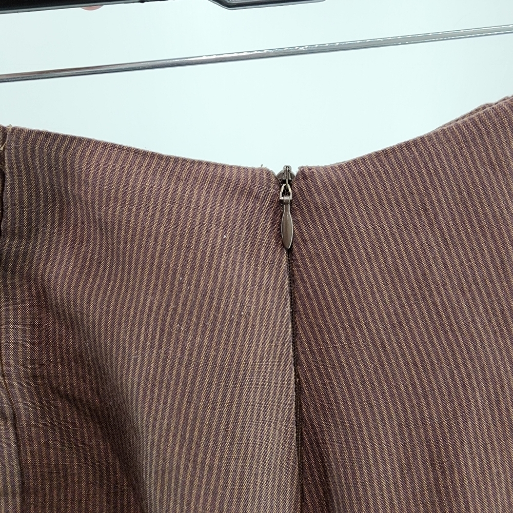 Lilith Vintage Women's Linen Blend Pinstripes A-line Midi Skirt - S - Picture 8 of 8